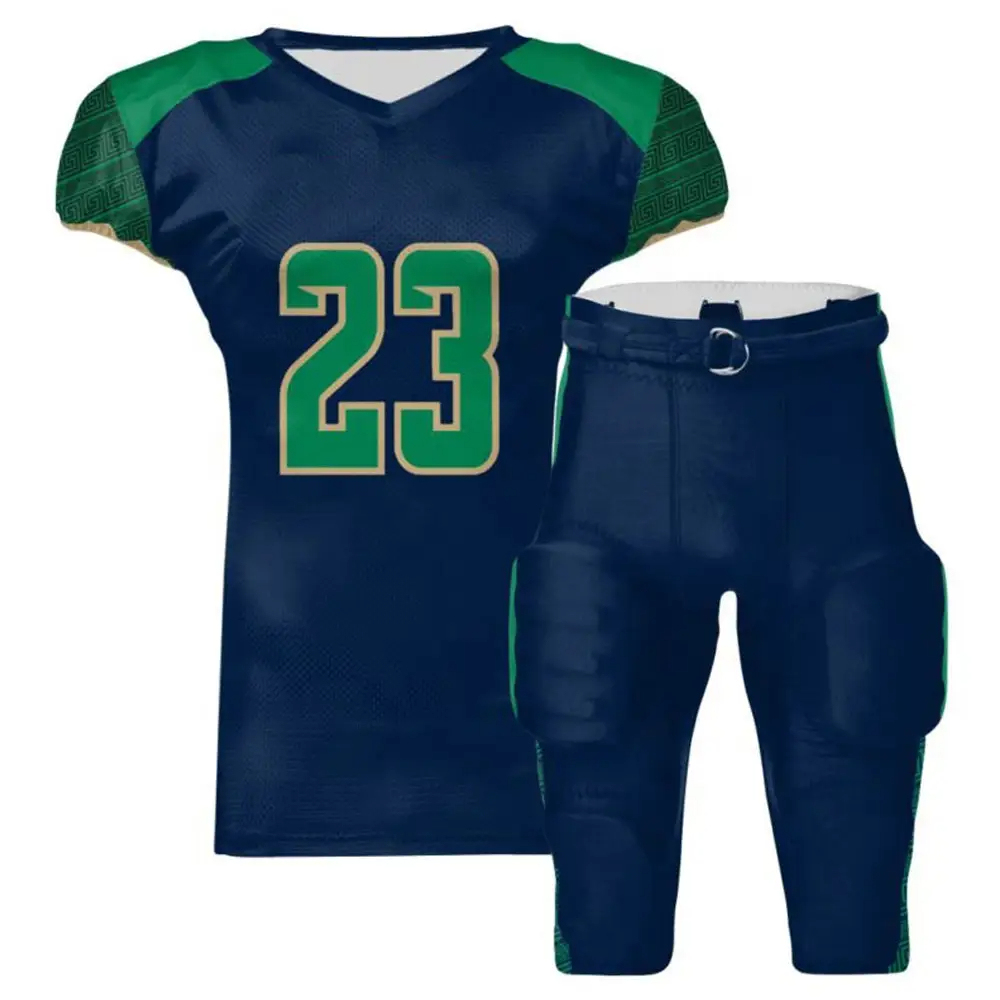 Exceptional Custom Sublimation American Football Uniform Set Polyester American Football Jerseys and Shorts Sets