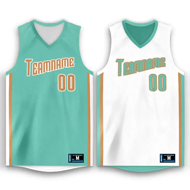 Unisex Custom Reversible Basketball Jersey Anti - Odor Breathable Spandex Blend Mesh Printed Sportswear Adults Uniform Sublimation