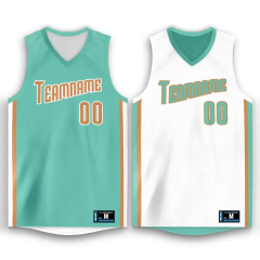 Unisex Custom Reversible Basketball Jersey Anti - Odor Breathable Spandex Blend Mesh Printed Sportswear Adults Uniform Sublimation