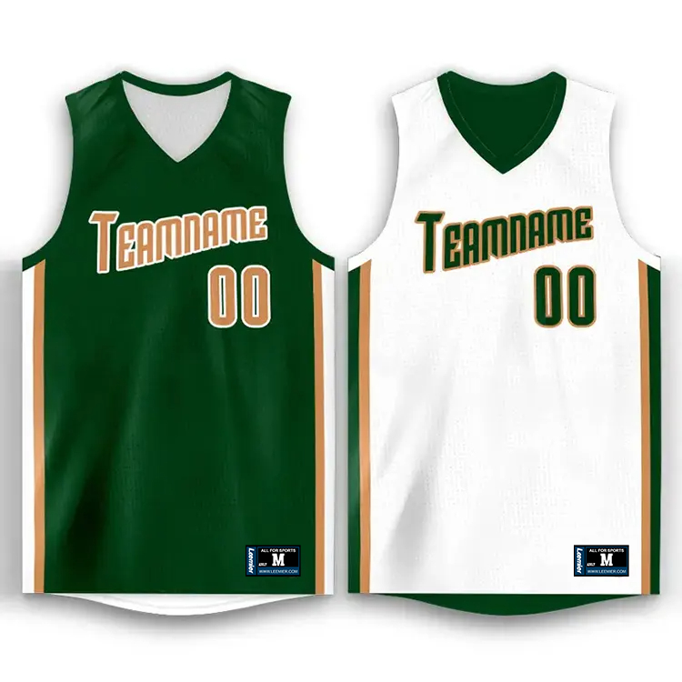 Unisex Custom Reversible Basketball Jersey Anti - Odor Breathable Spandex Blend Mesh Printed Sportswear Adults Uniform Sublimation