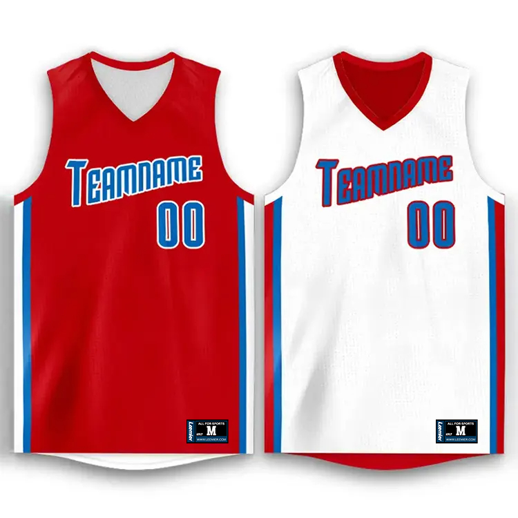 Unisex Custom Reversible Basketball Jersey Anti - Odor Breathable Spandex Blend Mesh Printed Sportswear Adults Uniform Sublimation