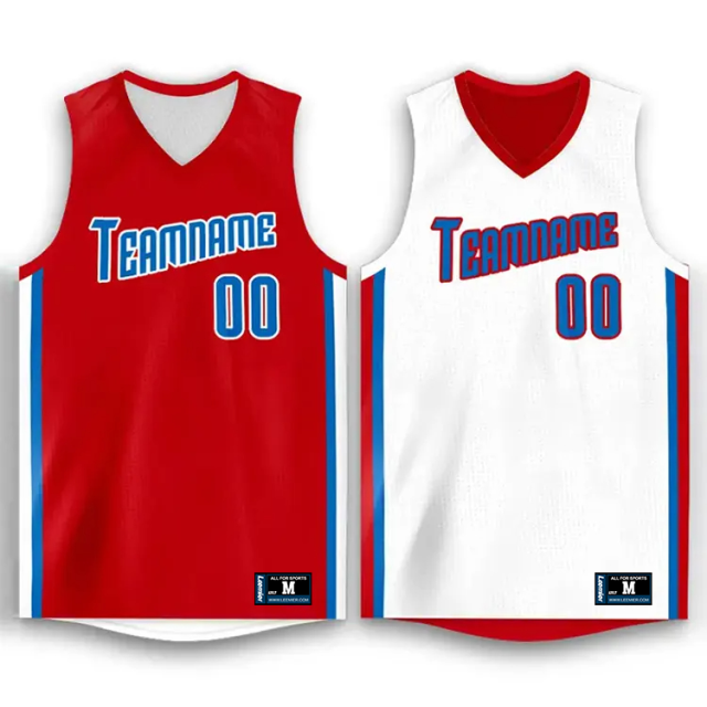 Unisex Custom Reversible Basketball Jersey Anti - Odor Breathable Spandex Blend Mesh Printed Sportswear Adults Uniform Sublimation