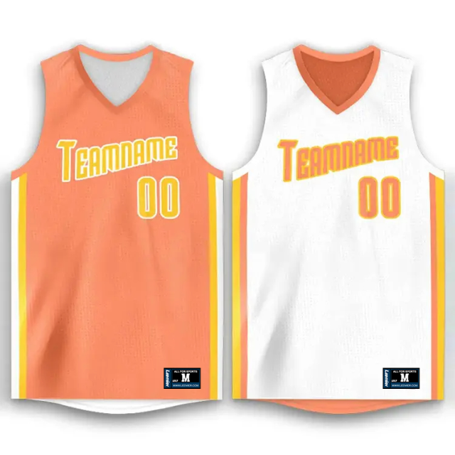 Unisex Custom Reversible Basketball Jersey Anti - Odor Breathable Spandex Blend Mesh Printed Sportswear Adults Uniform Sublimation