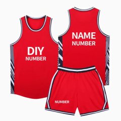 Custom Basketball Sports Jersey Wave Element Design High - Quality Spandex Basketball Uniform Set