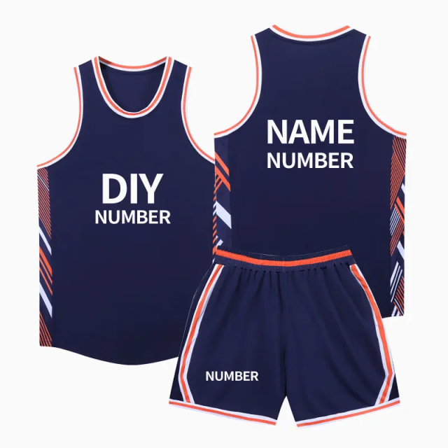 Custom Basketball Sports Jersey Wave Element Design High - Quality Spandex Basketball Uniform Set
