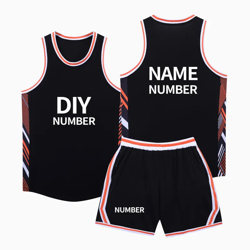 Custom Basketball Sports Jersey Wave Element Design High - Quality Spandex Basketball Uniform Set