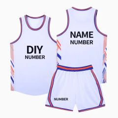 Custom Basketball Sports Jersey Wave Element Design High - Quality Spandex Basketball Uniform Set