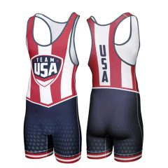 Wholesale USA Sublimation Professional Wrestling Uniform Singlets Pro Tights Clothes Singlet Wrestling