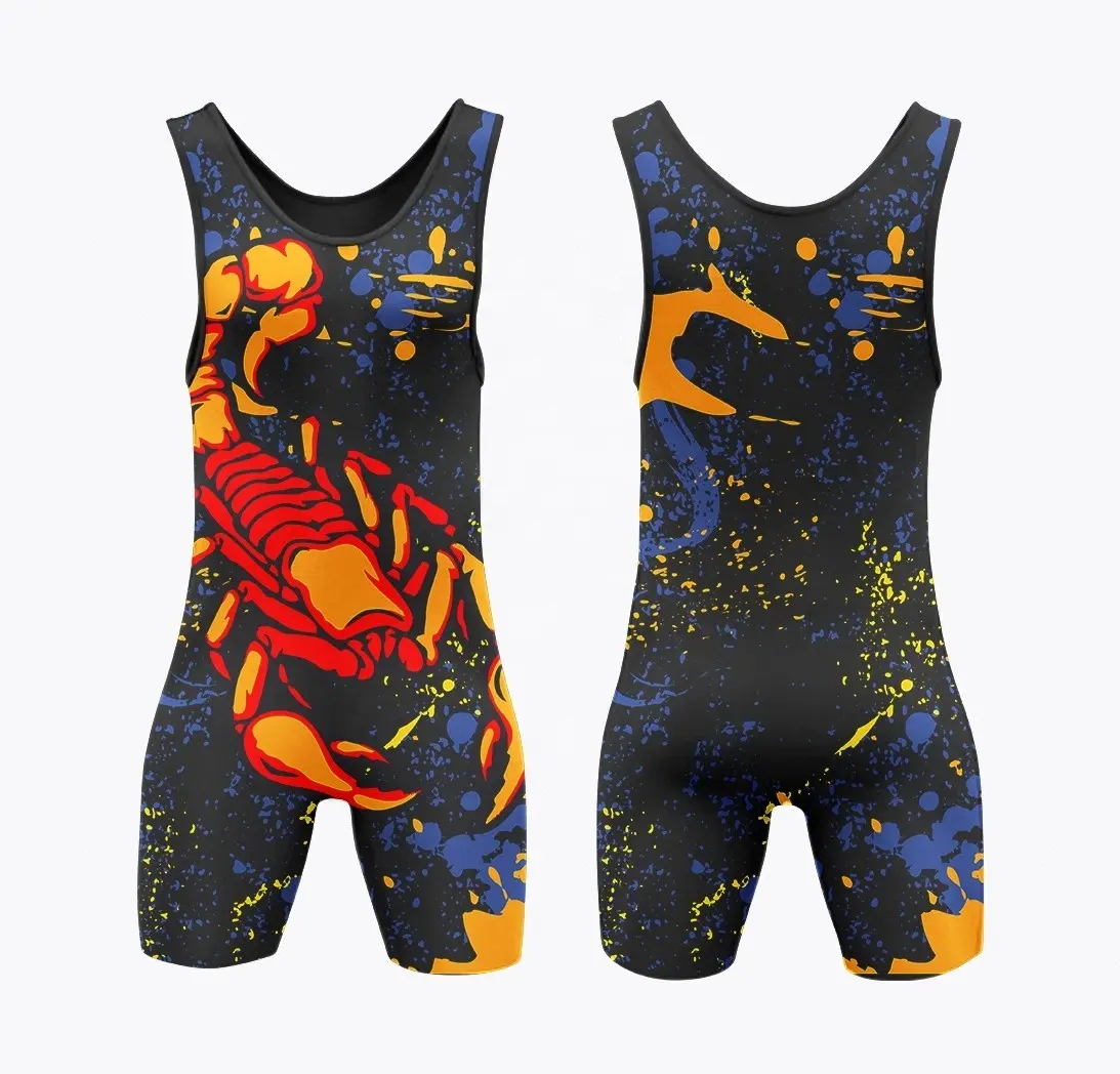 Personalize Your Own Sublimation Wrestling Singlet for Men