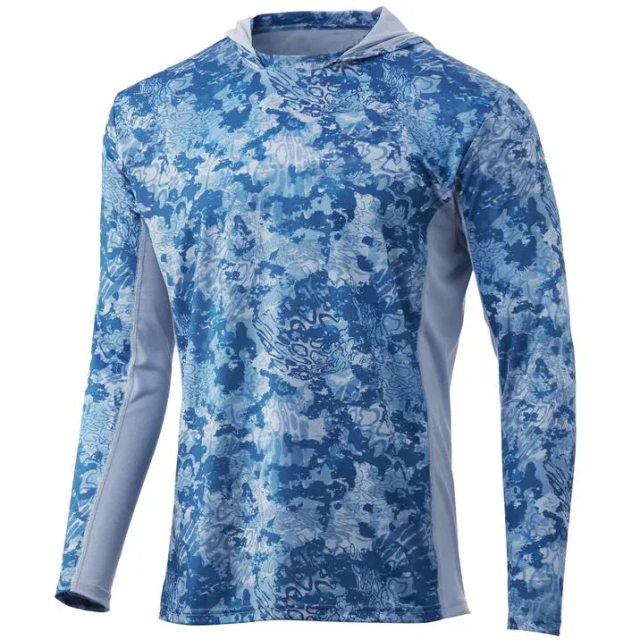 Custom Sublimated UPF 50+ Long-Sleeve Fishing Hoodie with Quick-Dry, Breathable, Lightweight, and Eco-Friendly Features