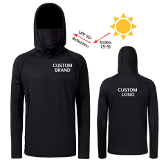 Men's UPF 50+ Sun Protection Hoodie Long Sleeve Polyester Fishing Shirt, Perfect for Hunting and Fishing