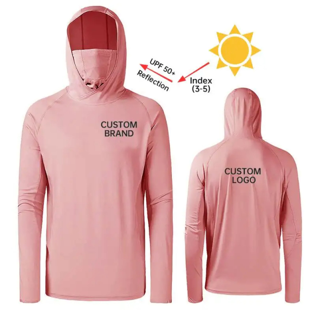 Men's UPF 50+ Sun Protection Hoodie Long Sleeve Polyester Fishing Shirt, Perfect for Hunting and Fishing