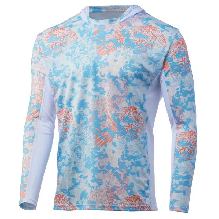 Custom Sublimated UPF 50+ Long-Sleeve Fishing Hoodie with Quick-Dry, Breathable, Lightweight, and Eco-Friendly Features