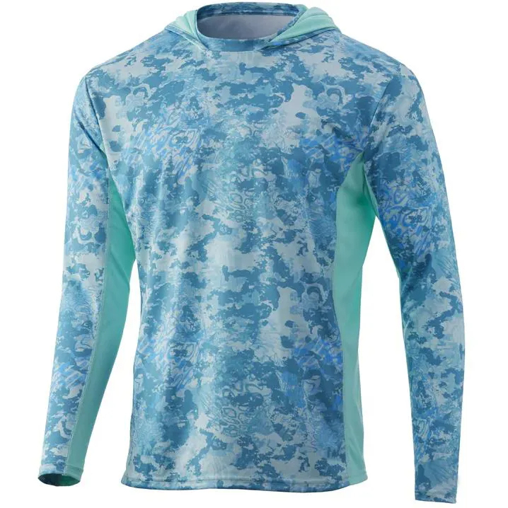 Custom Sublimated UPF 50+ Long-Sleeve Fishing Hoodie with Quick-Dry, Breathable, Lightweight, and Eco-Friendly Features