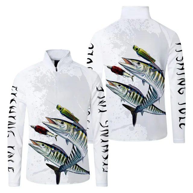 Men's UPF 50+ Lightweight Quick-Dry Rash Guard Fishing Shirts with Sun Protection