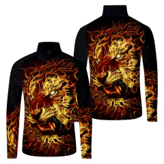 Wholesale Custom High-Quality 100% Polyester Quick-Dry Sublimation Long-Sleeve Fishing Shirt for Men