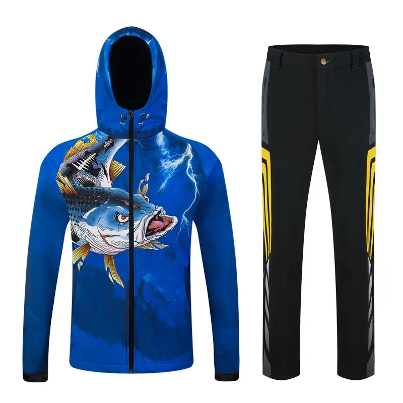 Comfortable Outdoor UPF 50+ UV Protection Long Sleeve Hoodie Fishing Shirts with Polyester Fabric