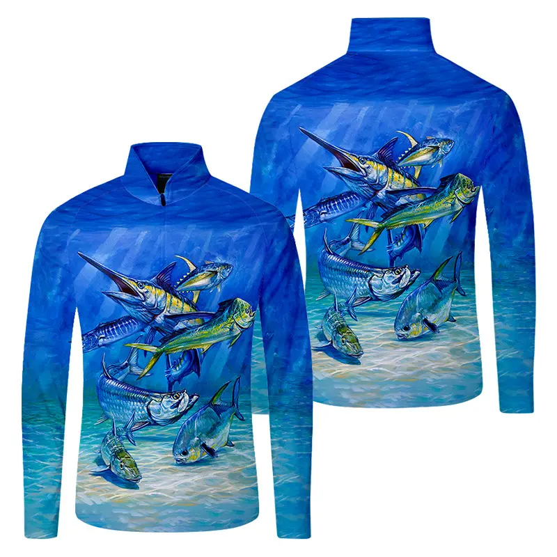 Custom UPF 50+ Sublimated Long-Sleeve Fishing Hoodie Shirt: Breathable, Quick-Dry, Lightweight & Recycled Fabric