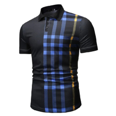 Wholesale Men's Polo Shirts: Custom Striped Anti-Wrinkle Polyester Golf Shirts