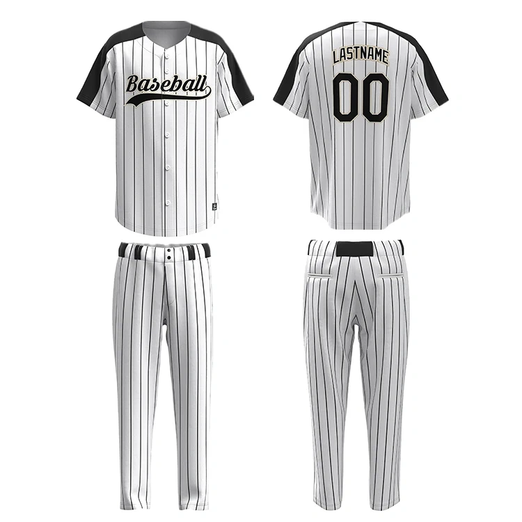 Custom Stripe Baseball Uniform Wholesale Plain Sublimation Logo Design Team Club Softball Jerseys Set