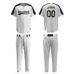 Custom Stripe Baseball Uniform Wholesale Plain Sublimation Logo Design Team Club Softball Jerseys Set