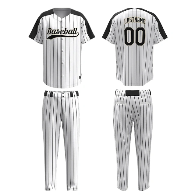 Custom Stripe Baseball Uniform Wholesale Plain Sublimation Logo Design Team Club Softball Jerseys Set