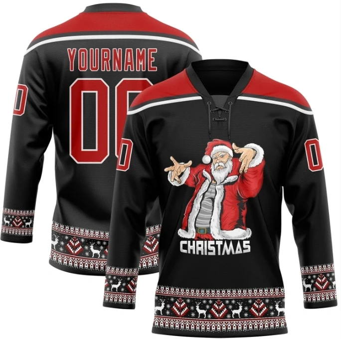 Sublimation Ice Hockey Jersey Polyester Team  Design Breathable Blank Ice Hockey Jersey