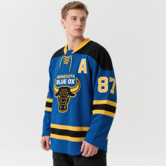 Quick-Dry Adult Youth Ice Hockey Jersey Breathable Uniform Neckline Drawstring for Team Practice