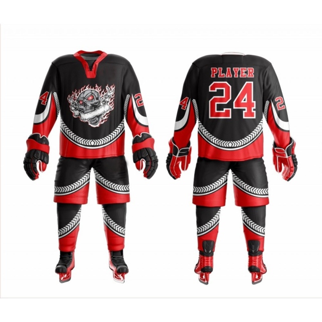High quality college youth team cheap ice hockey uniform custom design ice hockey jersey