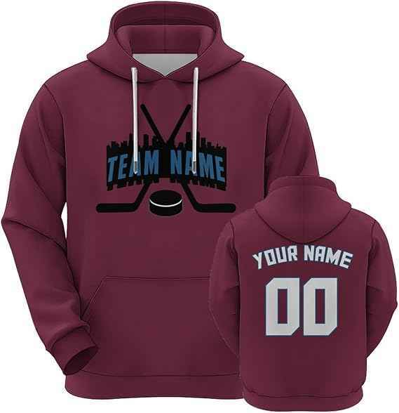 Custom Hockey Hoodies Design Your Own Team Name Number Hooded Sweatshirt for Men Women Youth
