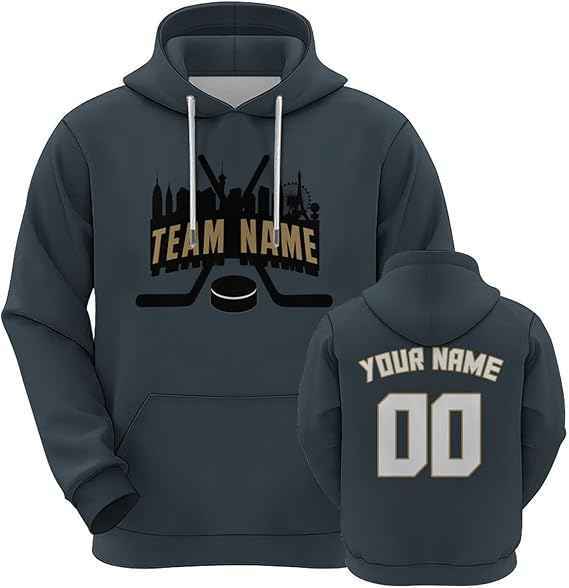 Custom Hockey Hoodies Design Your Own Team Name Number Hooded Sweatshirt for Men Women Youth