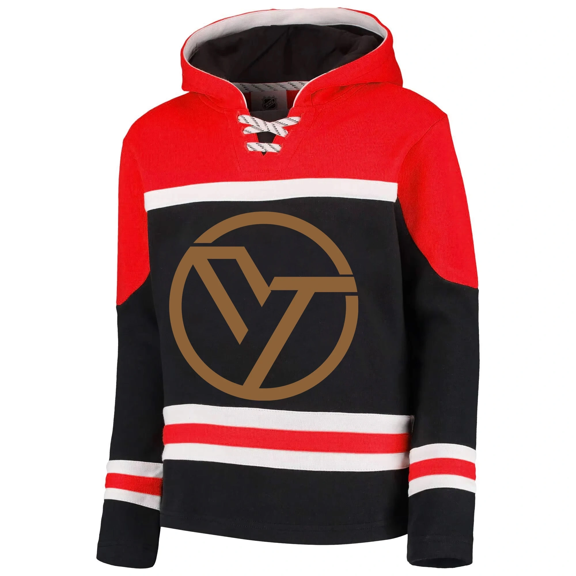 Wholesale Custom Sublimated Embroidered Logo Blank Hockey Jersey Hoodies With Laces
