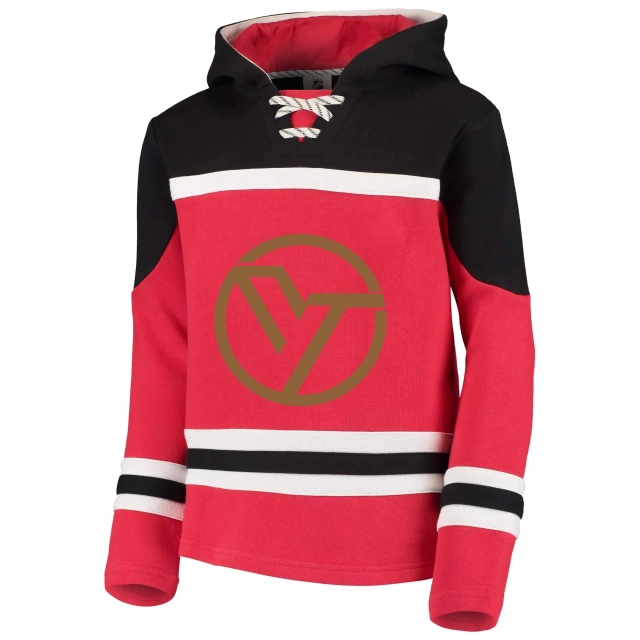 Wholesale Custom Sublimated Embroidered Logo Blank Hockey Jersey Hoodies With Laces