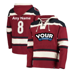 Custom Cheap Unique Hoodie Hockey Hoodie Tackle Twill Team Ice Hockey Hoodie With Hood Lace up Hockey Jersey