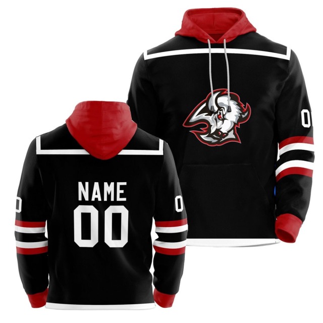 100% Heavyweight Pullover Ice Hockey Hoodie with Custom Embroidered Logo Sublimation Printing Men's Ice Hockey Wear