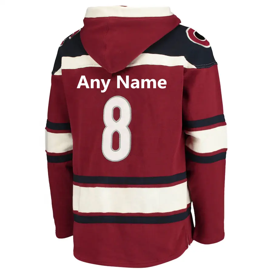 Custom Cheap Unique Hoodie Hockey Hoodie Tackle Twill Team Ice Hockey Hoodie With Hood Lace up Hockey Jersey
