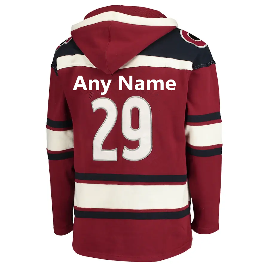 Custom Cheap Unique Hoodie Hockey Hoodie Tackle Twill Team Ice Hockey Hoodie With Hood Lace up Hockey Jersey