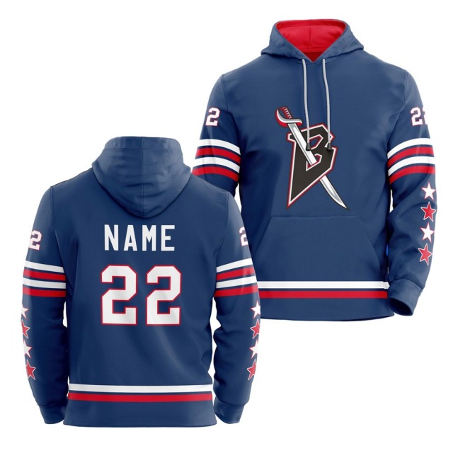 100% Heavyweight Pullover Ice Hockey Hoodie with Custom Embroidered Logo Sublimation Printing Men's Ice Hockey Wear