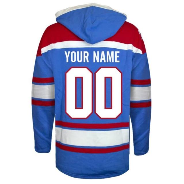 Bespoke Ice Hockey Sweatshirts Thick Thermal Hoodie Full Color Sublimation Raised Embroidery Custom Team Name Number Adult Sizes