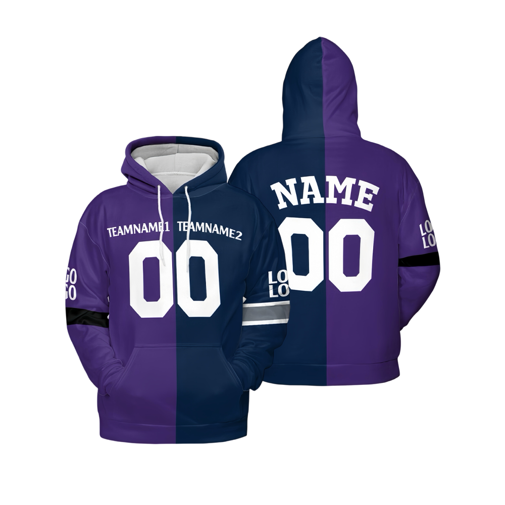 Fast Shipping Sublimation Custom Made Hockey Hoodie Custom Logo Sports Hoodie Sublimation Plus Size Men's Sweatshirts Pullover