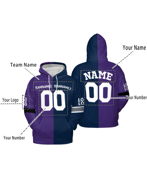 Fast Shipping Sublimation Custom Made Hockey Hoodie Custom Logo Sports Hoodie Sublimation Plus Size Men's Sweatshirts Pullover