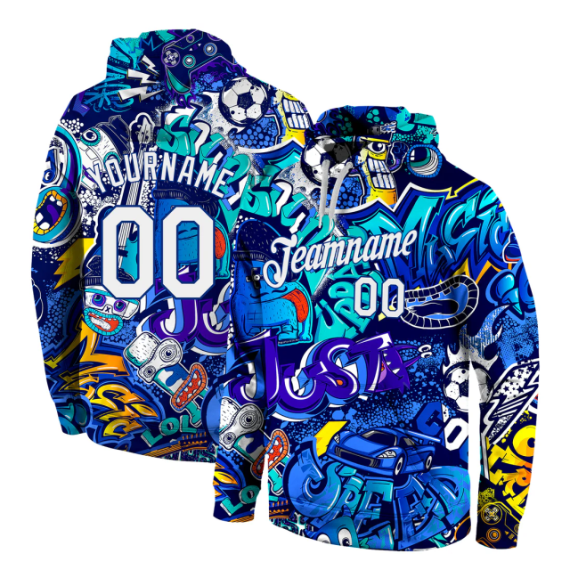 Men's Best Custom Sublimation Hockey Jersey Hoodie 100% Polyester for Winter Use