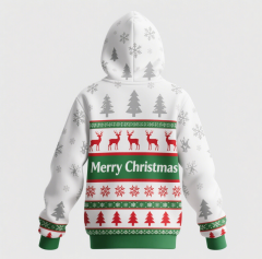 Mens Custom Digital Printing Hoodie Merry Christmas Festival Couple Wear Hoodie Sweaters