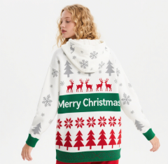 Mens Custom Digital Printing Hoodie Merry Christmas Festival Couple Wear Hoodie Sweaters