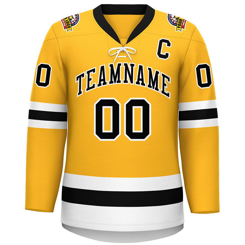 Custom Logo Name V neck lace up Ice Hockey Jersey Sublimation Printed Hockey Sportswear