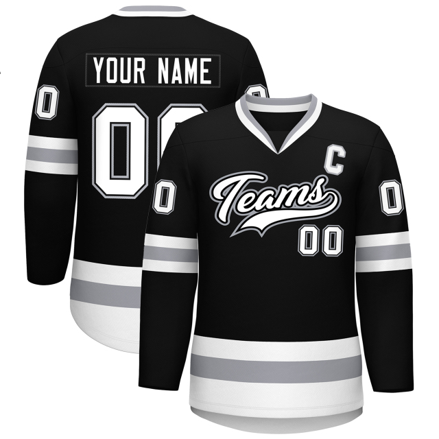Customized Embroidery Hockey Jerseys Men's Ice Hockey Team Uniforms V neck