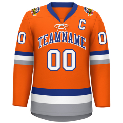 Custom Logo Name V neck lace up Ice Hockey Jersey Sublimation Printed Hockey Sportswear