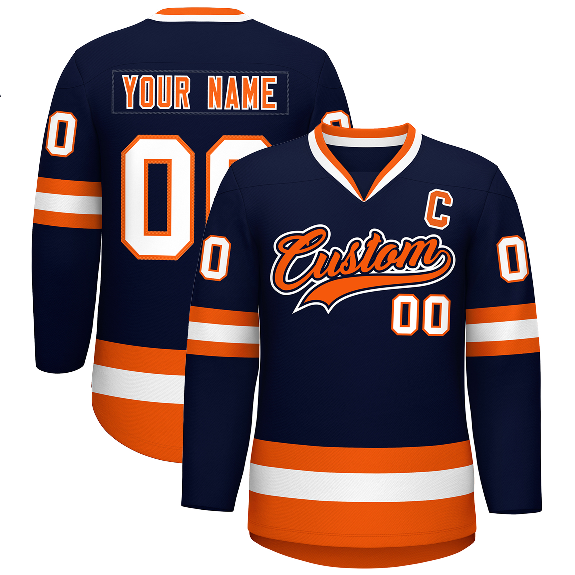 Customized Embroidery Hockey Jerseys Men's Ice Hockey Team Uniforms V neck