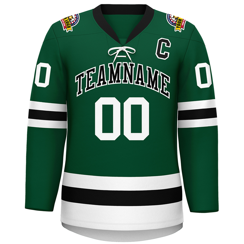 Custom Logo Name V neck lace up Ice Hockey Jersey Sublimation Printed Hockey Sportswear