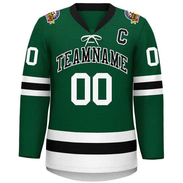 Custom Logo Name V neck lace up Ice Hockey Jersey Sublimation Printed Hockey Sportswear